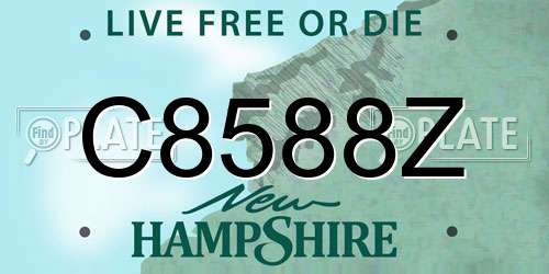 C8588Z New Hampshire License Plate
