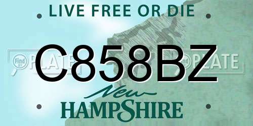 C858BZ New Hampshire License Plate