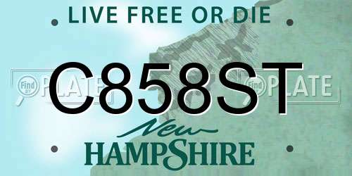 C858ST New Hampshire License Plate