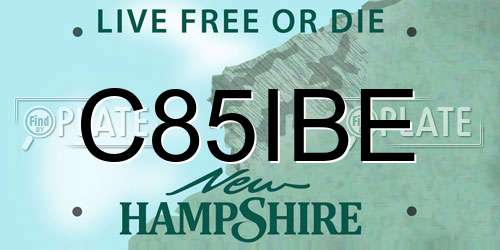 C85IBE New Hampshire License Plate