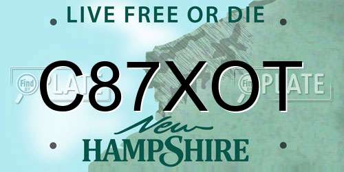 C87XOT New Hampshire License Plate