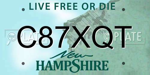 C87XQT New Hampshire License Plate
