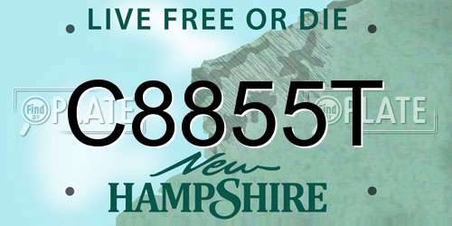 C8855T New Hampshire License Plate