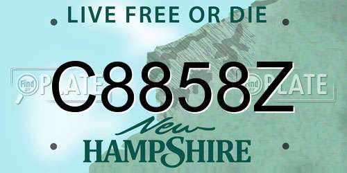 C8858Z New Hampshire License Plate