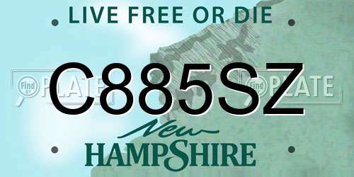 C885SZ New Hampshire License Plate
