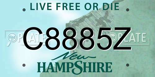 C8885Z New Hampshire License Plate