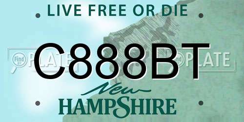 C888BT New Hampshire License Plate