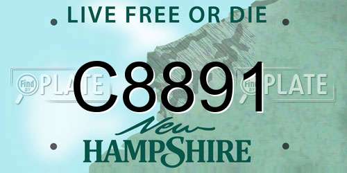 C8891 New Hampshire License Plate
