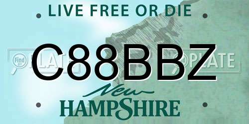 C88BBZ New Hampshire License Plate