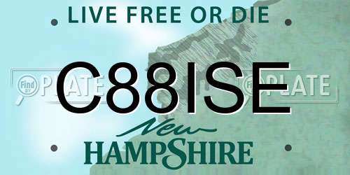 C88ISE New Hampshire License Plate