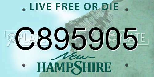 C895905 New Hampshire License Plate