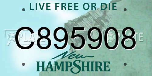 C895908 New Hampshire License Plate