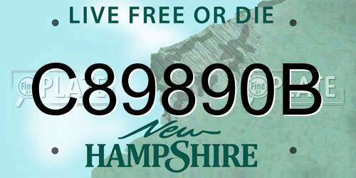 C89890B New Hampshire License Plate