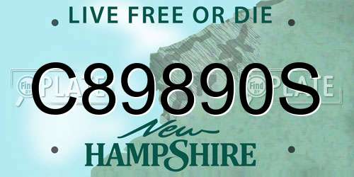 C89890S New Hampshire License Plate