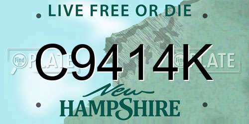 C9414K New Hampshire License Plate