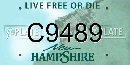 C9489 New Hampshire License Plate