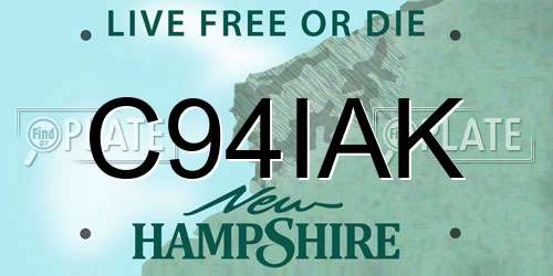 C94IAK New Hampshire License Plate
