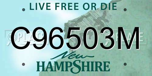 C96503M New Hampshire License Plate