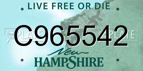 C965542 New Hampshire License Plate
