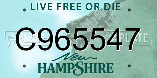 C965547 New Hampshire License Plate