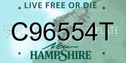 C96554T New Hampshire License Plate