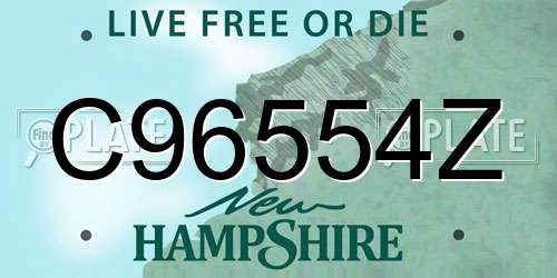 C96554Z New Hampshire License Plate