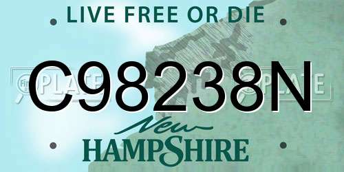 C98238N New Hampshire License Plate