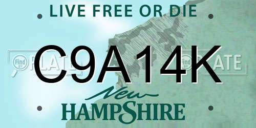 C9A14K New Hampshire License Plate