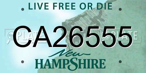 CA26555 New Hampshire License Plate