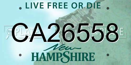 CA26558 New Hampshire License Plate