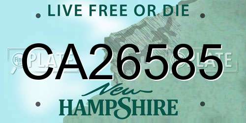 CA26585 New Hampshire License Plate