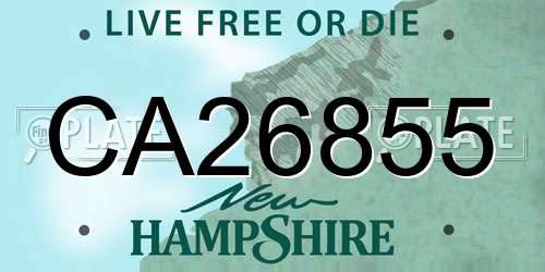 CA26855 New Hampshire License Plate