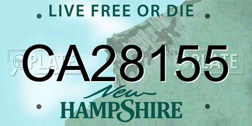 CA28155 New Hampshire License Plate
