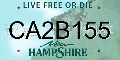 CA2B155 New Hampshire License Plate
