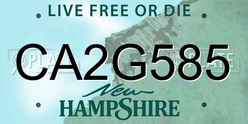 CA2G585 New Hampshire License Plate