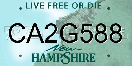 CA2G588 New Hampshire License Plate