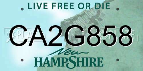 CA2G858 New Hampshire License Plate