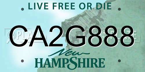 CA2G888 New Hampshire License Plate