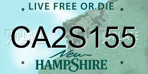 CA2S155 New Hampshire License Plate