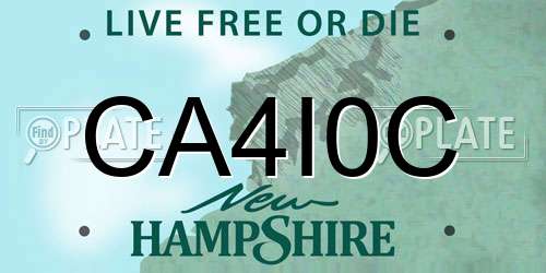 CA4I0C New Hampshire License Plate