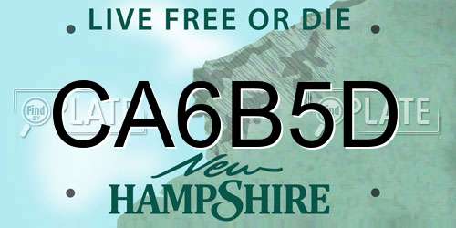 CA6B5D New Hampshire License Plate