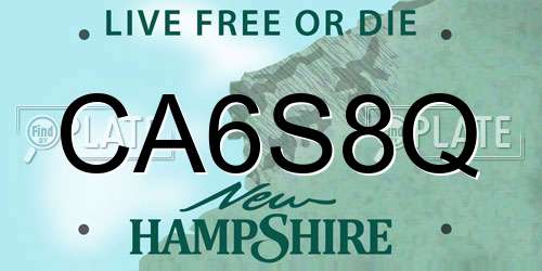 CA6S8Q New Hampshire License Plate