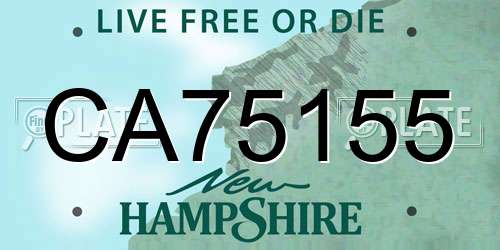 CA75155 New Hampshire License Plate