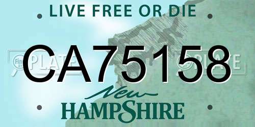 CA75158 New Hampshire License Plate