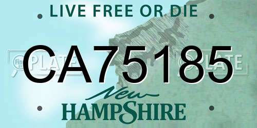 CA75185 New Hampshire License Plate