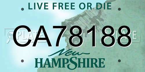 CA78188 New Hampshire License Plate