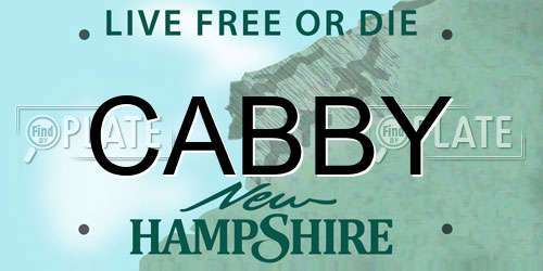 CABBY New Hampshire License Plate