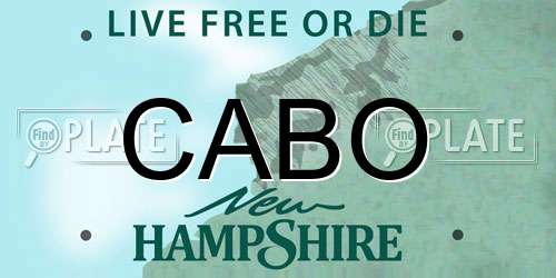 CABO New Hampshire License Plate