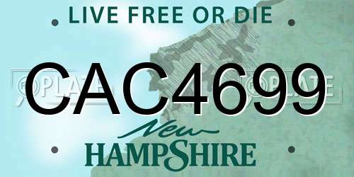 CAC4699 New Hampshire License Plate