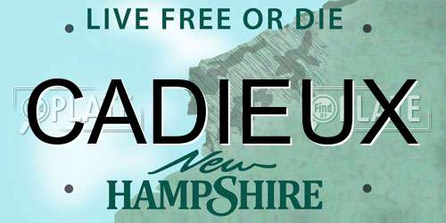 CADIEUX New Hampshire License Plate